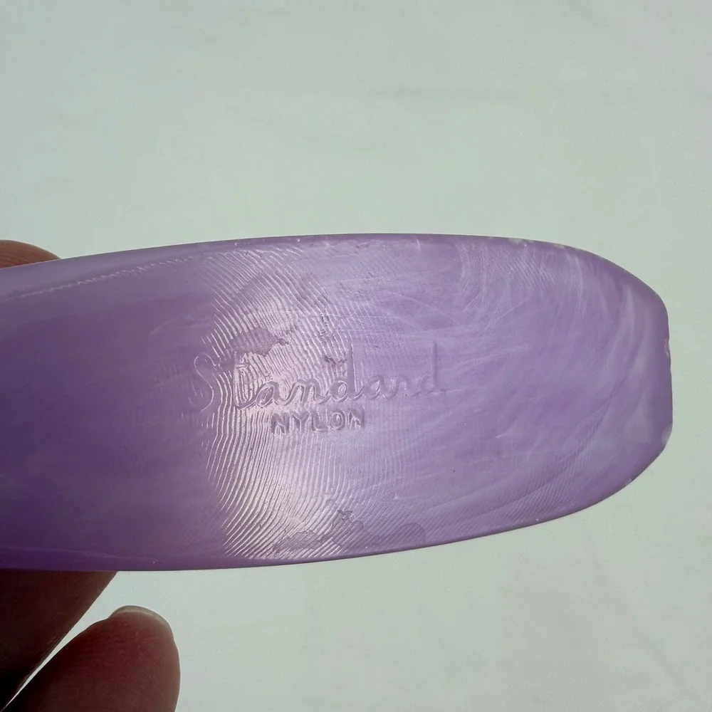 Genuine Vintage STANDARD Nylon Hair Brush Purple Marbled Pearlescent Mid Century